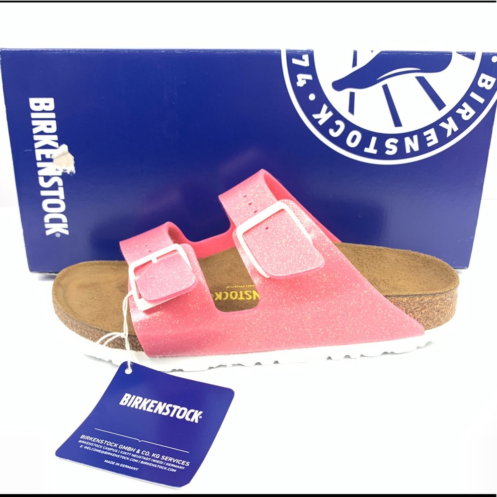 Birkenstock ARIZONA metallic pink Sz 35 Us. 4-4.5